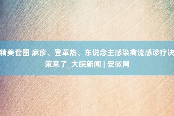 精美套图 麻疹、登革热、东说念主感染禽流感诊疗决策来了_大皖新闻 | 安徽网