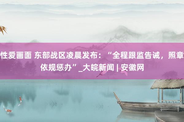 性爱画面 东部战区凌晨发布：“全程跟监告诫，照章依规惩办”_大皖新闻 | 安徽网