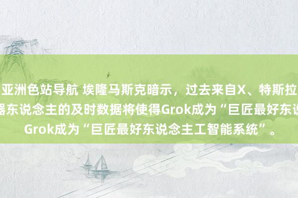 亚洲色站导航 埃隆马斯克暗示，过去来自X、特斯拉汽车和Optimus机器东说念主的及时数据将使得Grok成为“巨匠最好东说念主工智能系统”。