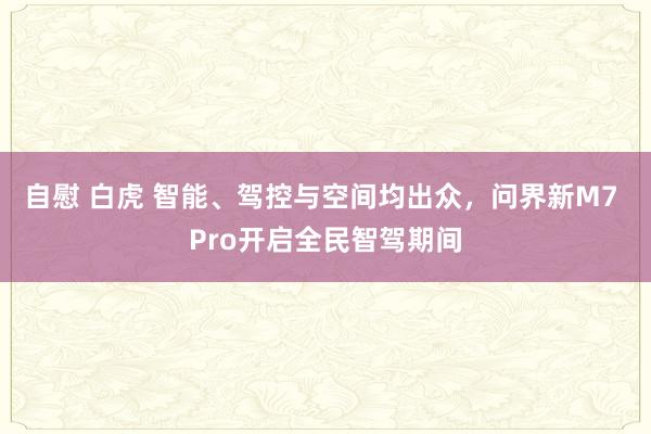 自慰 白虎 智能、驾控与空间均出众，问界新M7 Pro开启全民智驾期间