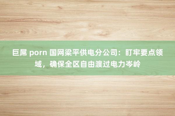 巨屌 porn 国网梁平供电分公司：盯牢要点领域，确保全区自由渡过电力岑岭