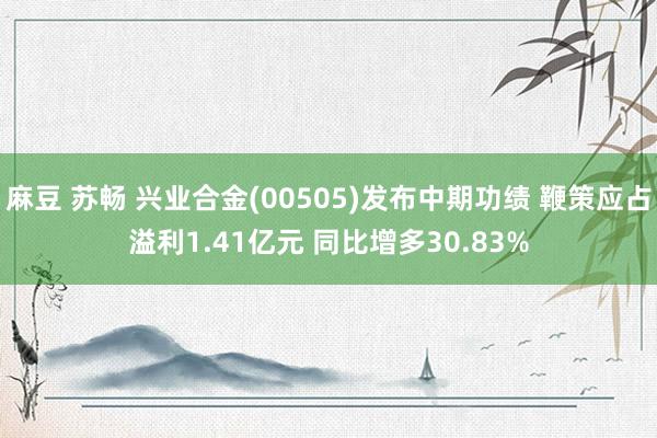 麻豆 苏畅 兴业合金(00505)发布中期功绩 鞭策应占溢利1.41亿元 同比增多30.83%