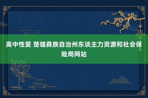 高中性爱 楚雄彝族自治州东谈主力资源和社会保险局网站