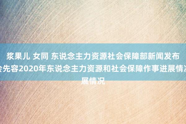 浆果儿 女同 东说念主力资源社会保障部新闻发布会先容2020年东说念主力资源和社会保障作事进展情况